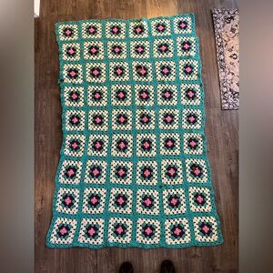 Vintage Colorful Crochet Blanket